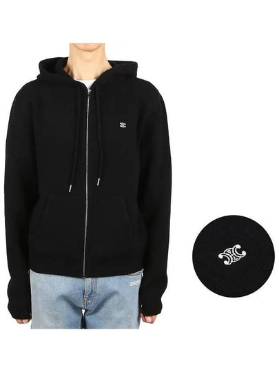 Triomphe Wool Zip-Up Hoodie Black - CELINE - BALAAN 2