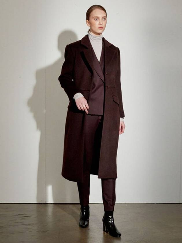 Cashmere Dor Coat Brown Wine - DEFEMME - BALAAN 3