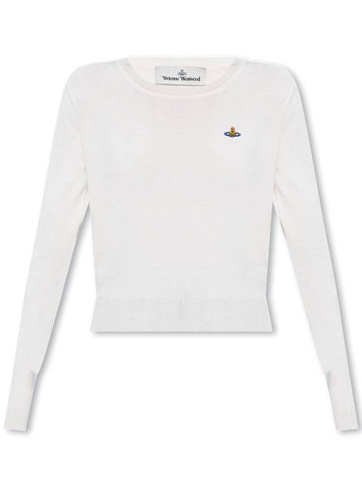 ORB Embroid Logo Knit Top Cream - VIVIENNE WESTWOOD - BALAAN 2