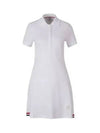 Women's Logo Patch Tennis Flare Short Dress White - THOM BROWNE - BALAAN 2