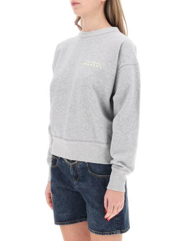 Shard Embroidered Logo Sweatshirt Grey - ISABEL MARANT - BALAAN 5