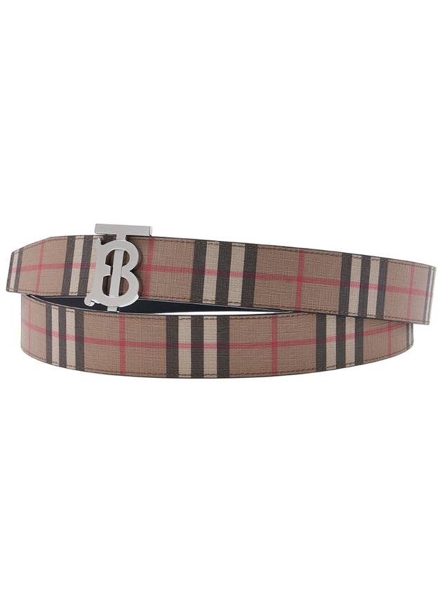 Reversible Monogram Motif Vintage Check Leather Belt Beige - BURBERRY - BALAAN 3