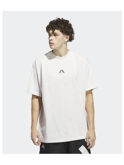 Anthony Edwards 1 Foundation Short Slevee T Shirt White - ADIDAS - BALAAN 2