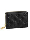 Women's Lou Monogram Lambskin Half Wallet Black - LOUIS VUITTON - BALAAN 1