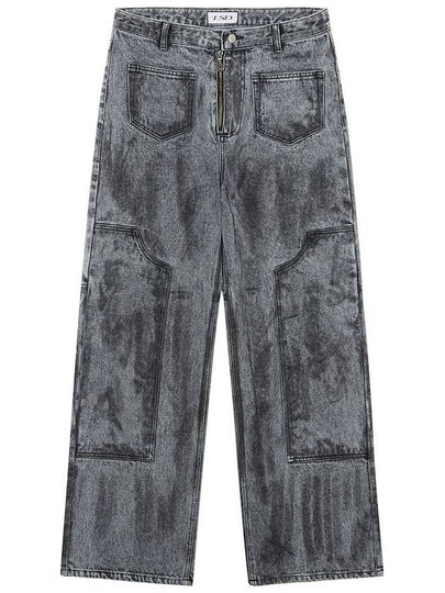 Runway Dirty Washed Carpenter Wide Pants Dusty Black - ULKIN - BALAAN 2