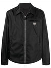 Re-Nylon Zip Up Gabardine Blouson Jacket Black - PRADA - BALAAN 2