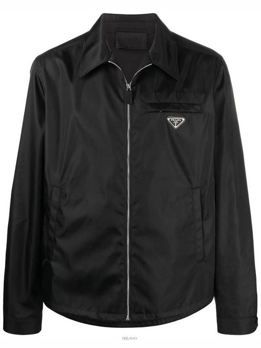 Re-Nylon Zip Up Gabardine Blouson Jacket Black - PRADA - BALAAN 2