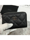 CC Logo Zip Around Chain Card Wallet Black - CHANEL - BALAAN 6