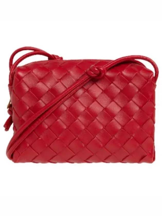 Intrecciato Loop Small Leather Cross Bag Apple Candy - BOTTEGA VENETA - BALAAN 1