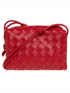 Intrecciato Loop Small Leather Cross Bag Apple Candy - BOTTEGA VENETA - BALAAN 1