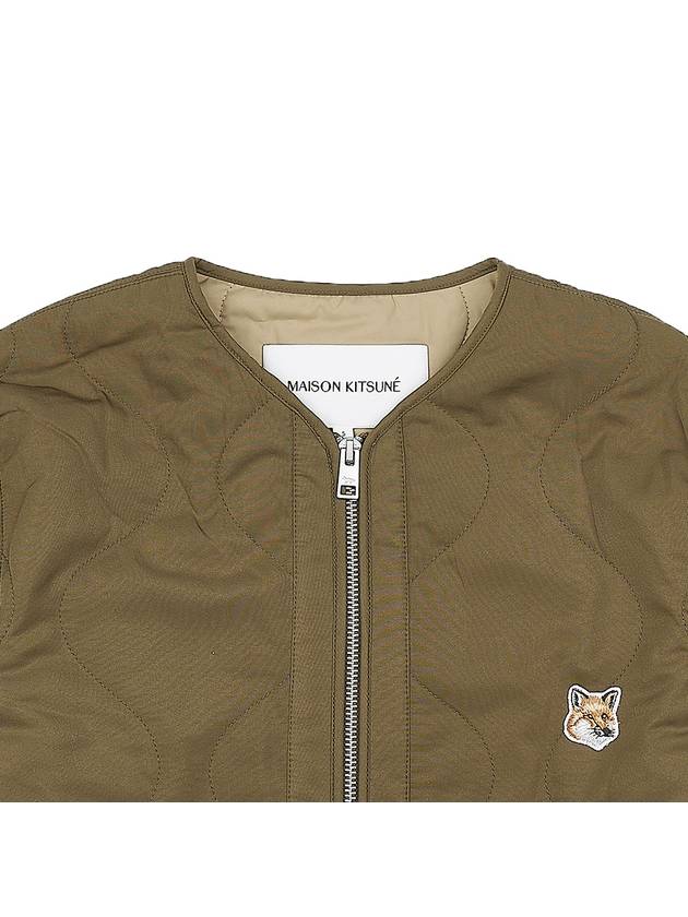 Maison Kitsune Fox Head Patch Quilted Jacket LW02110WQ4016 KHAKI - MAISON KITSUNE - BALAAN 3