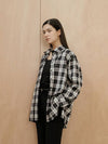 Black checked oversized shirt - YOUNESS - BALAAN 3