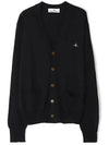 ORB Logo V-Neck Cardigan Black - VIVIENNE WESTWOOD - BALAAN 2