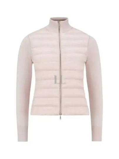 Logo Padded Wool Cardigan Pink - MONCLER - BALAAN 2