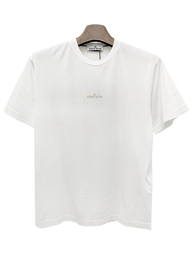 Logo Print Short Sleeve T-Shirt White - STONE ISLAND - BALAAN 3