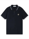 Logo Patch Polo Shirt Navy - STONE ISLAND - BALAAN 2