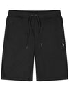 Men's White Pony Embroidery Shorts Black - POLO RALPH LAUREN - BALAAN.