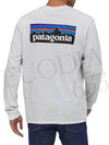 P6 Logo Responsibili Long Sleeve T-Shirt White - PATAGONIA - BALAAN 4