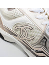 Fabric Laminated Low Top Sneakers Ivory White Gold - CHANEL - BALAAN 9