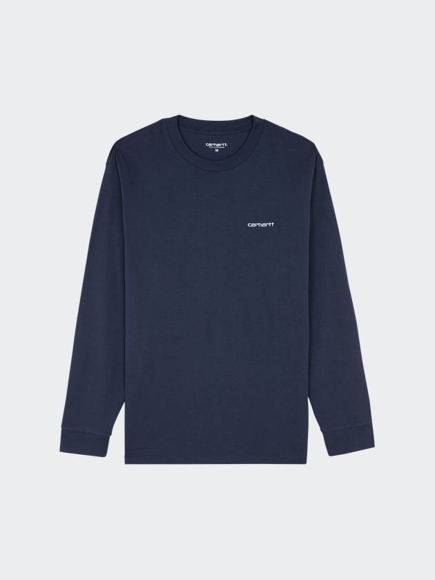 Script Embroidery Long Sleeve T-Shirt Blue - CARHARTT WIP - BALAAN 2