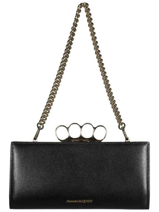 4-Ring Chain Clutch Bag Black - ALEXANDER MCQUEEN - BALAAN 2