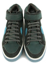 Leather High Top Sneakers Royal Blue - LANVIN - BALAAN 4