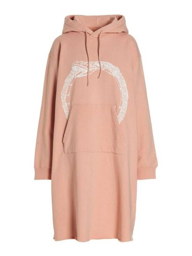 Woman's Cotton Hoodie Mini Dress Peach - MAISON MARGIELA - BALAAN 2