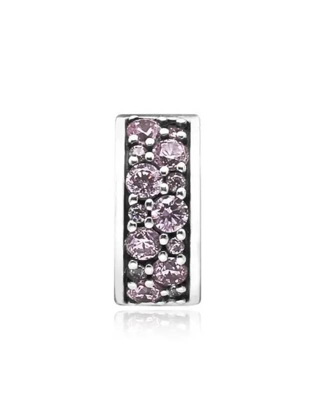 Pink Pave Clip Bracelet Charm Silver - PANDORA - BALAAN 3