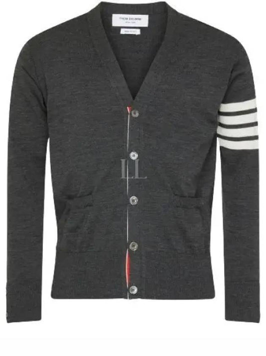 101186 4 bar stripe sustainable wool cardigan MKC002A Y1014 022 - THOM BROWNE - BALAAN 1