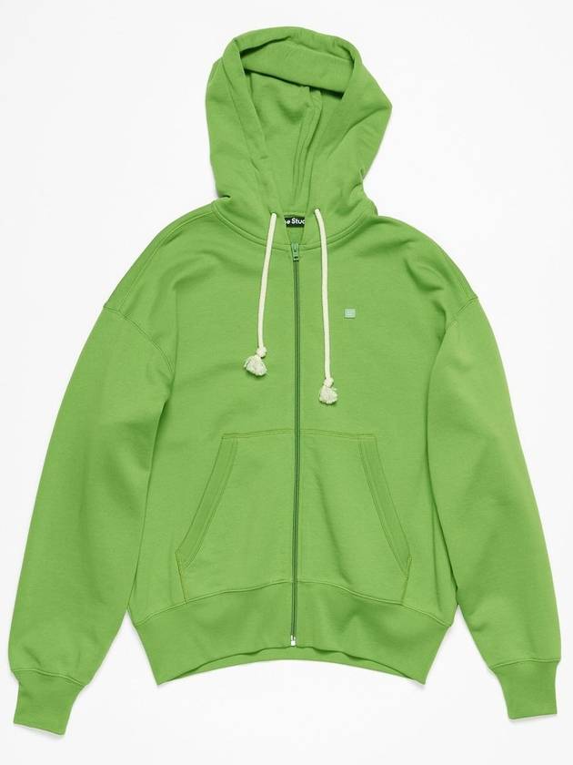 Small Face Logo Patch Zip-Up Hoodie Green - ACNE STUDIOS - BALAAN 2