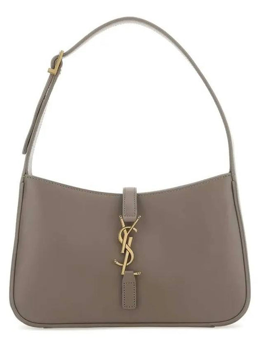 Le 5 A 7 Smooth Leather Hobo Shoulder Bag Grey - SAINT LAURENT - BALAAN 1