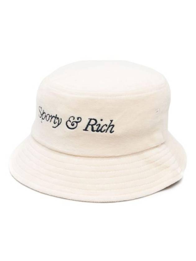 Embroidered Logo Cotton Bucket Hat Cream - SPORTY & RICH - BALAAN 2