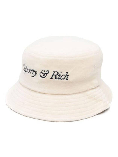 Embroidered Logo Cotton Bucket Hat Cream - SPORTY & RICH - BALAAN 2