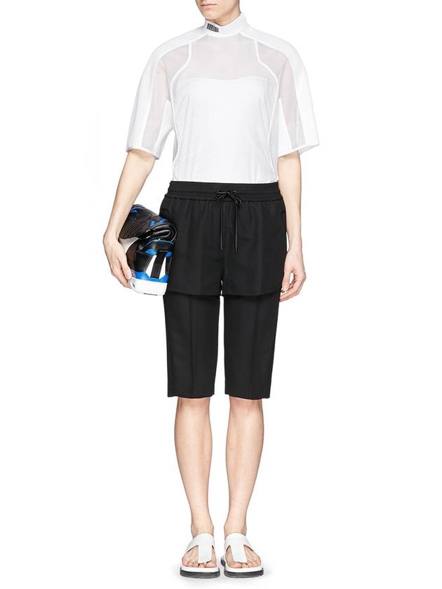 DOUBLE LAYER HYBRID RUNNING SHORTS - ALEXANDER WANG - BALAAN 7