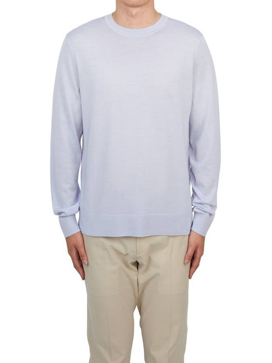 Crew Neck Wool Knit Top Blue - THEORY - BALAAN 2