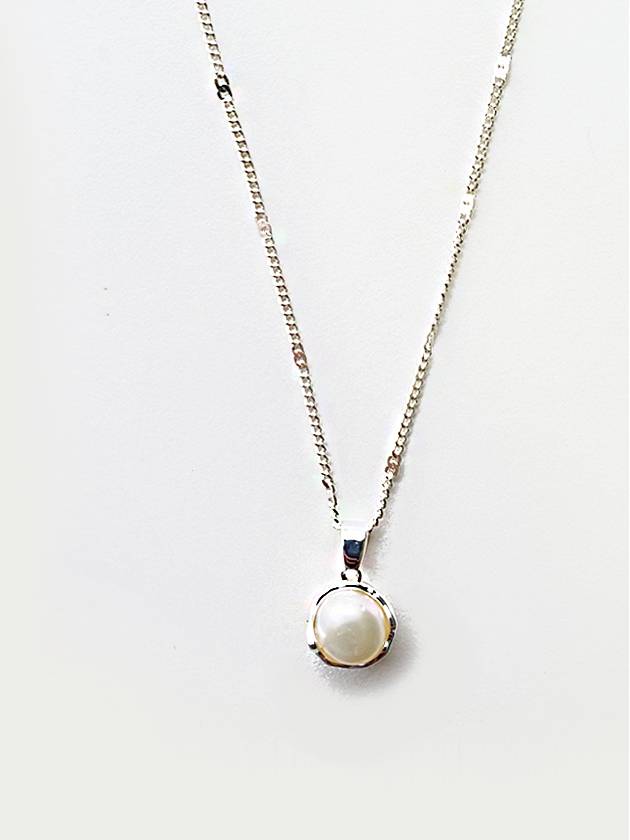 Circle Silver Pearl Necklace Circle silver freshwater pearl necklace - SOSOO - BALAAN 1