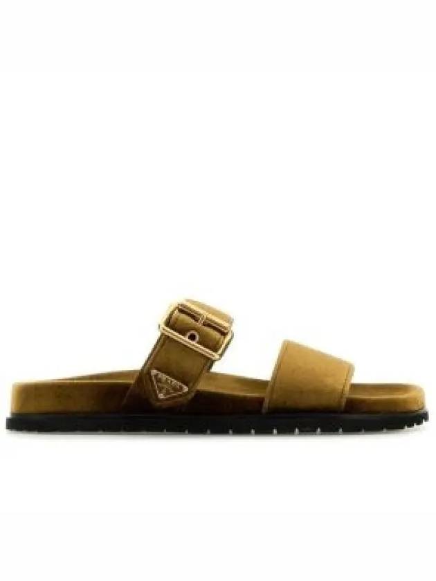 Velvet Slide Slippers Oak - PRADA - BALAAN 2