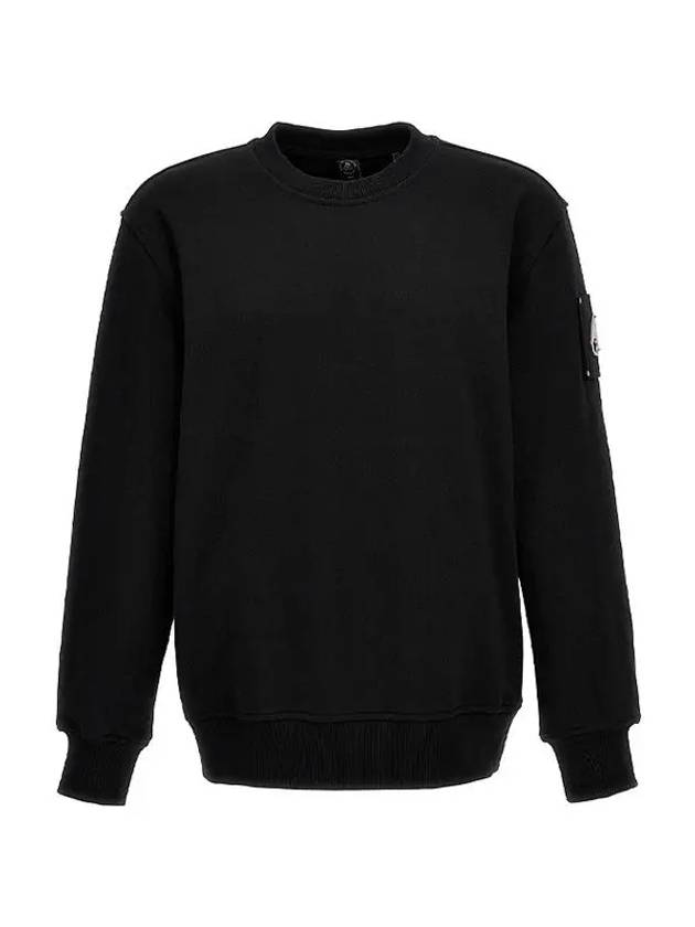 Logo Plaque Crew Neck Sweatshirt Black - MOOSE KNUCKLES - BALAAN 2