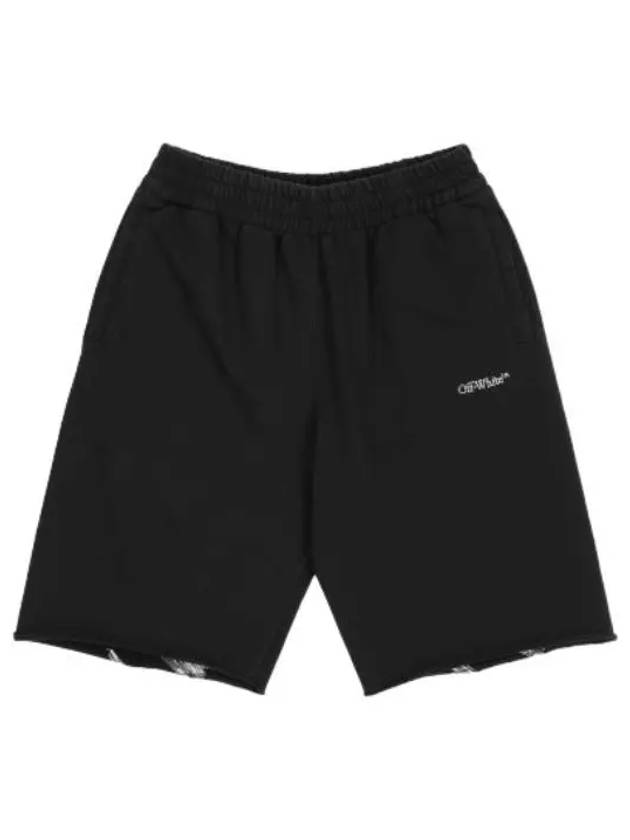 Scrubble Diag Short Pants Black Shorts - OFF WHITE - BALAAN 1