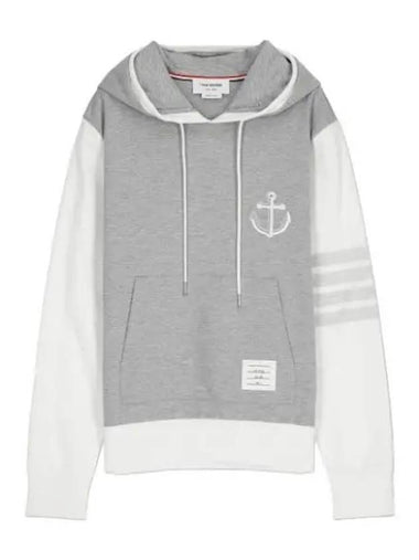 diagonal anchor embroidery hood gray - THOM BROWNE - BALAAN 1