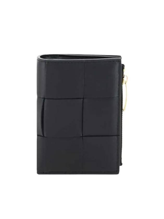 Cassette Zipper Bifold Half Wallet Black - BOTTEGA VENETA - BALAAN 3