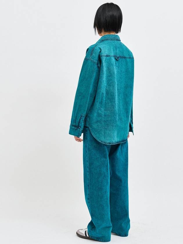 Soju Oversized Fit Denim Shirt Green - C WEAR BY THE GENIUS - BALAAN 6