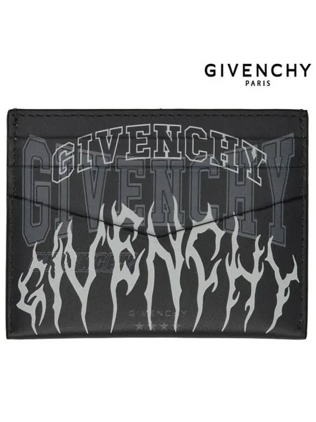 Multi logo leather card wallet charcoal black BK6099K1P1 028 - GIVENCHY - BALAAN 2