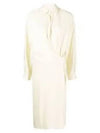 Straight Collar Twisted Dry Silk Midi Dress Ivory - LEMAIRE - BALAAN 2