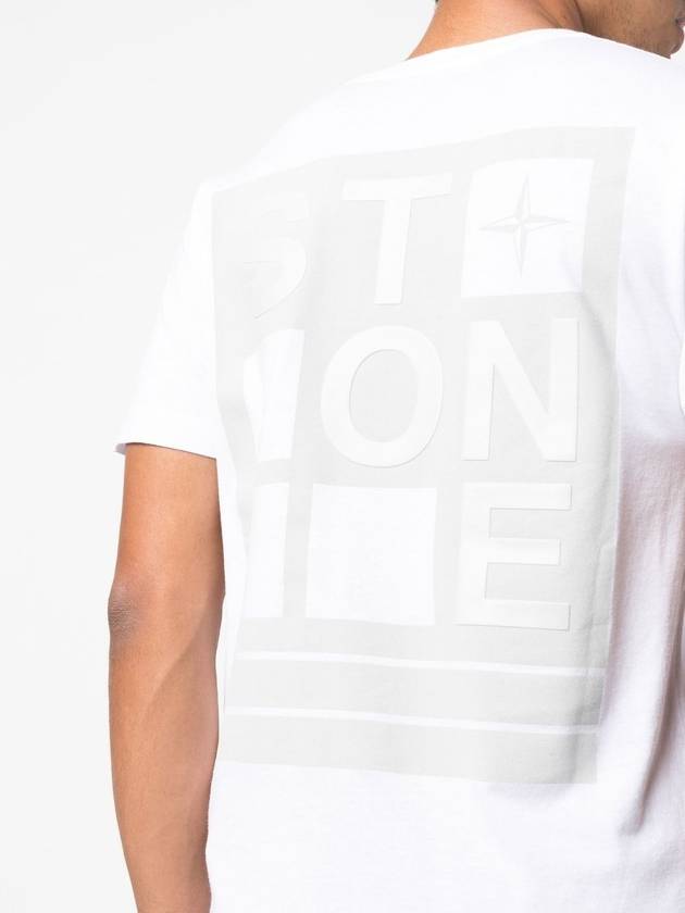 Small Logo Print Short Sleeve T-Shirt White - STONE ISLAND - BALAAN 6