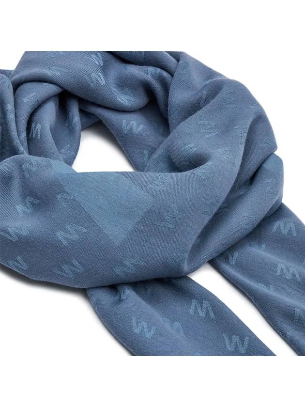 DIRE logo wool scarf blue 2425546044 006 - MAX MARA - BALAAN 3