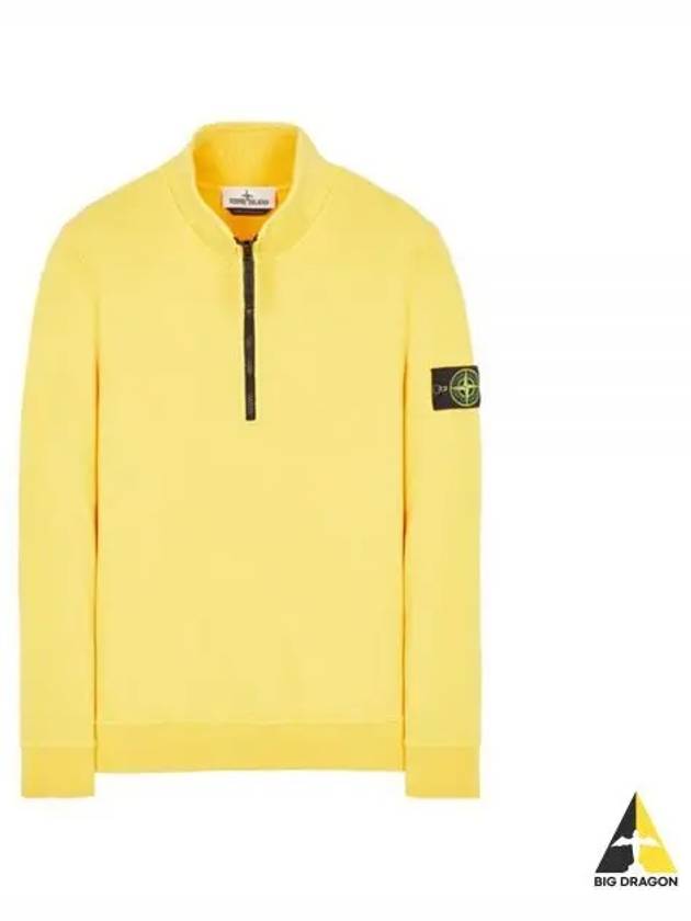 Wappen Patch Half Zip Up Sweatshirt Yellow - STONE ISLAND - BALAAN 2