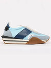 James Suede Lycra Low Top Sneakers Light Blue Cream - TOM FORD - BALAAN 3