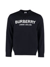 Jacquard Logo Wool Knit Top Navy - BURBERRY - BALAAN 1