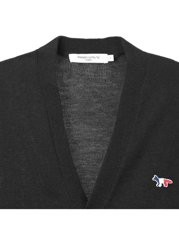 Tricolor Fox Patch Classic Cardigan Black - MAISON KITSUNE - BALAAN 5